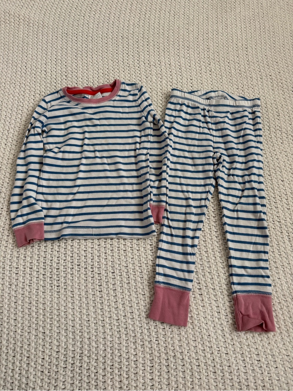 Mini Boden Snug Fit Striped 100% Cotton Pajama Set Pant Long Sleeve Size 3T